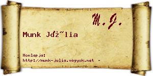 Munk Júlia névjegykártya